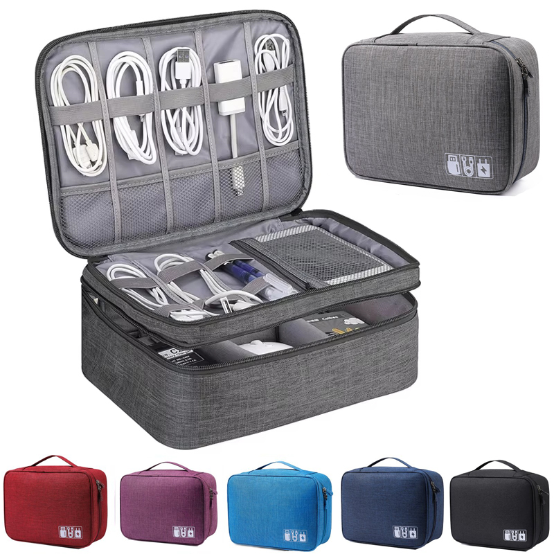 Tech Accessories Case - Bolsa de almacenamiento de cables, organizador